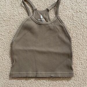 FP Movement by Free People   Happiness runs crop tank.   Lt brown  XS.   EUC.
